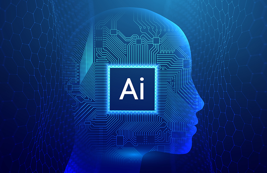 Ai woman face with circuit. Artificial intelligence chatbot. Big Data and Data Science. Vector illustration.